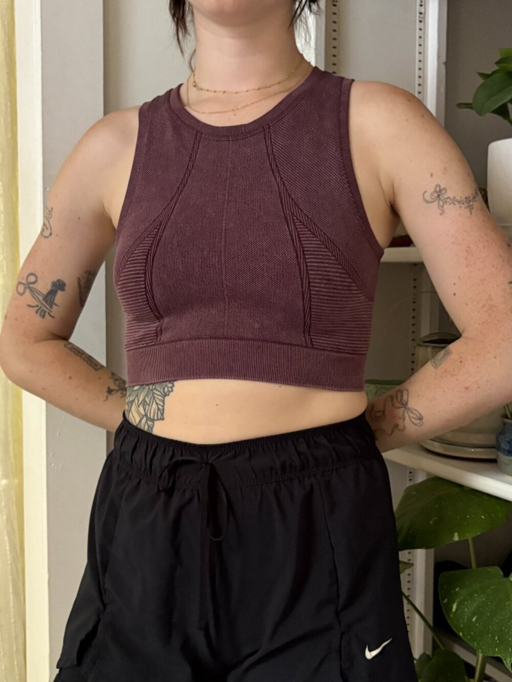 Aerie Maroon Athletic Crop Top - M